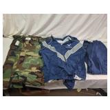 U.S. Air Force PTU Jacket and Pants (Size L) with 2 Pairs Camouflage Pants (Medium Long)