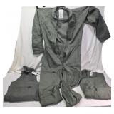 Lot of 3 Pairs of Air Force Coveralls Flyers CWU-27/P Type I, Class 1 Sage Green - Sizes 42L and 44R
