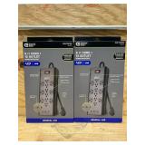 Commercial Electric 6 ft. 12-Outlet Black Surge Protector with USB (lot of 2)