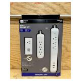 4 ft. Multiple Outlet and Wall Mounted Surge Protector Set (3-Pack)