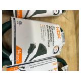 2 ft. 14/3 Light Duty Indoor/Outdoor Extension Cord with Multiple Outlet Triple Tap End, Green (lot of 4)