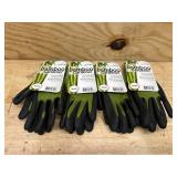 Bellingham Bamboo Gardener Unisex Palm-dipped Gardening Gloves Green S (lot of 4)