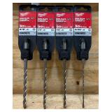 Milwaukee SDS Plus 2-Cutter Carbide Tip lot of 4