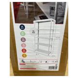 5-Tier Powder-Coated Metal Decorative Household Storage Shelving Unit in White (36 in. W x 69 in. H x 12 in. D)