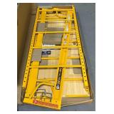 MetalTech 6 Foot High Portable Adjustable Platform Jobsite Series Baker Mobile Scaffolding Ladder with Locking Wheels (MISSING PARTS)