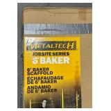 MetalTech 6 Foot High Portable Adjustable Platform Jobsite Series Baker Mobile Scaffolding Ladder with Locking Wheels (MISSING PARTS)