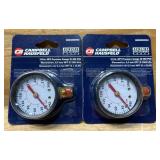 CAMPBELL HAUSFELD 1/4 in. NPT Pressure Gauge 0-300 PSI lot of 2