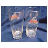 Two Coors Light 16oz Pub Glasses