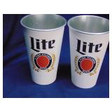 Miller Lite 22oz aluminum cups quantity 2