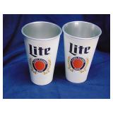 Miller Lite 22oz aluminum cups quantity 2