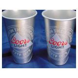 Two Coors Light 22 oz "laser wrap" aluminum cups