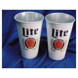 Miller Lite 22oz aluminum cups quantity 2