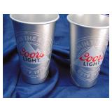 Two Coors Light 22 oz "laser wrap" aluminum cups