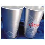 Two Coors Light 22 oz "laser wrap" aluminum cups