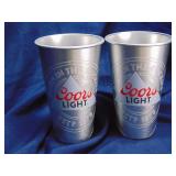 Two Coors Light 22 oz "laser wrap" aluminum cups