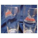 Two Coors Light 16oz Pub Glasses
