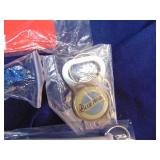 seven assorted bottle openers.