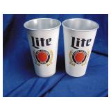 Miller Lite 22oz aluminum cups quantity 2