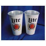 Miller Lite 22oz aluminum cups quantity 2