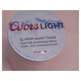 Coors Light trivia coasters in one sleeve
