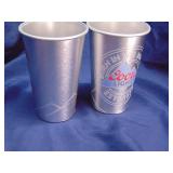 Two Coors Light 16 oz "laser wrap" aluminum cups