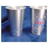 Two Coors Light 16 oz "laser wrap" aluminum cups