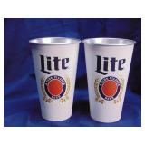 Miller Lite 22oz aluminum cups quantity 2