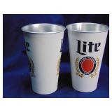 Miller Lite 22oz aluminum cups quantity 2