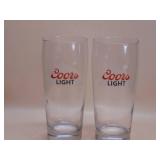 Two Coors Light 16oz Pub Glasses
