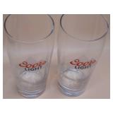 Two Coors Light 16oz Pub Glasses