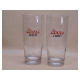 Two Coors Light 16oz Pub Glasses