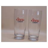 Two Coors Light 16oz Pub Glasses
