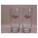 Two Coors Light 16oz Pub Glasses