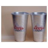 Two Coors Light 22 oz "laser wrap" aluminum cups