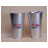 Two Coors Light 22 oz "laser wrap" aluminum cups