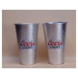 Two Coors Light 22 oz "laser wrap" aluminum cups