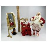 1998 Possible Dreams Clothtique Collection Santa Dress Rehearsal with Mirror & Mrs. Claus Woman behind Christmas