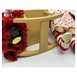 1998 Possible Dreams Clothtique Collection Santa Dress Rehearsal with Mirror & Mrs. Claus Woman behind Christmas