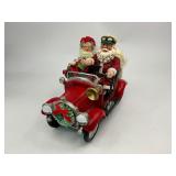 Kurt Adler Fabriche Santa & Mrs. Clause in Vintage Car