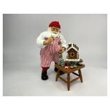 2001 Possible Dreams Clothtique Collection Santa Decorating a Gingerbread House