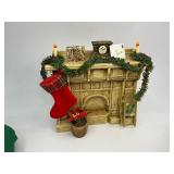 1994 Possible Dreams Clothtique Collection Kneeling Santa with Little Girl in front of Fireplace