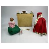 1994 Possible Dreams Clothtique Collection Kneeling Santa with Little Girl in front of Fireplace