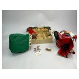 1994 Possible Dreams Clothtique Collection Kneeling Santa with Little Girl in front of Fireplace