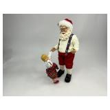 1999 Possible Dreams Clothtique Collection Santa Dancing with Girl