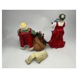 1988 Possible Dreams Clothtique Collection Exhausted Santa & Mrs. Claus with Doll