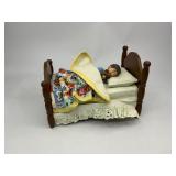 1998 Possible Dreams Clothtique Collection Santa Checking on Sleeping Child