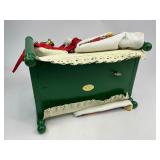 1990 Possible Dreams Clothtique Collection Santa in Bed Music Box
