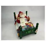 1990 Possible Dreams Clothtique Collection Santa in Bed Music Box