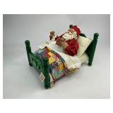1990 Possible Dreams Clothtique Collection Santa in Bed Music Box