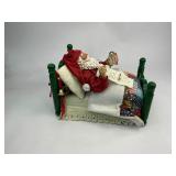 1990 Possible Dreams Clothtique Collection Santa in Bed Music Box